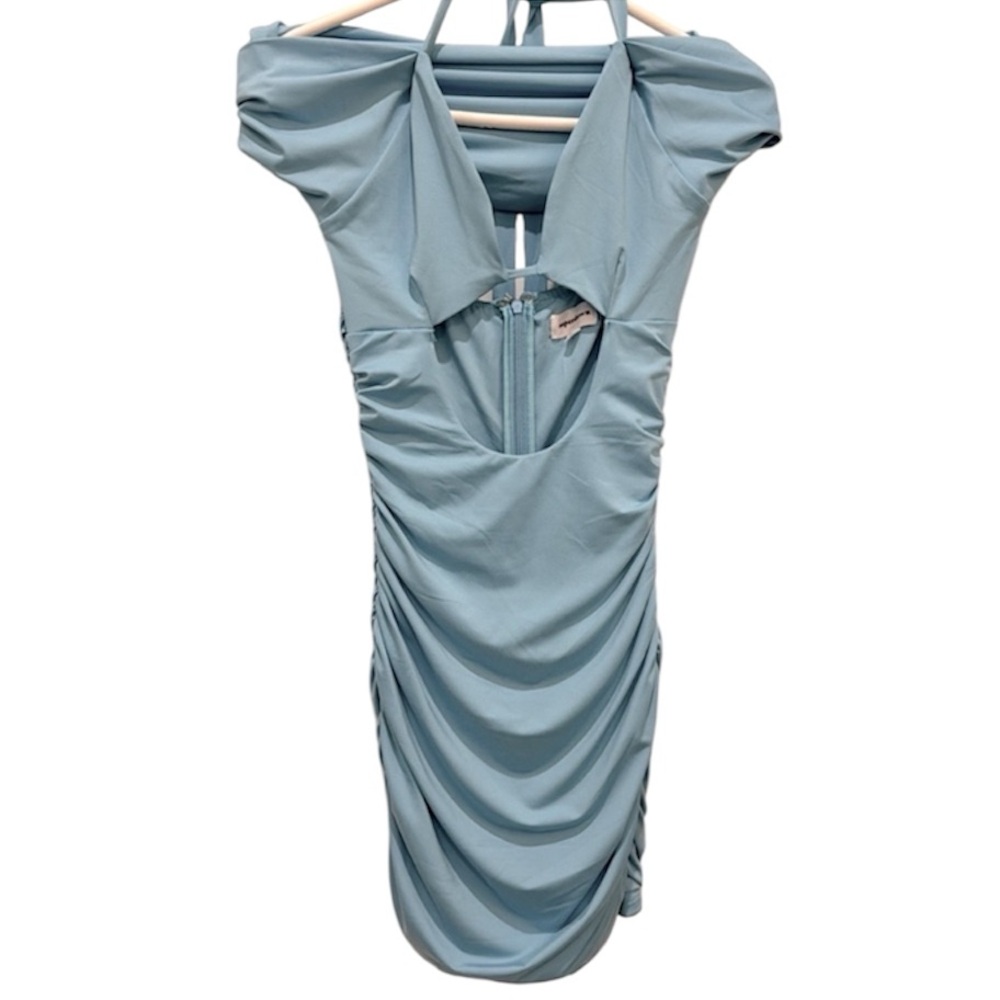 Superdown Revolve XS light blue short sleeve mini dress